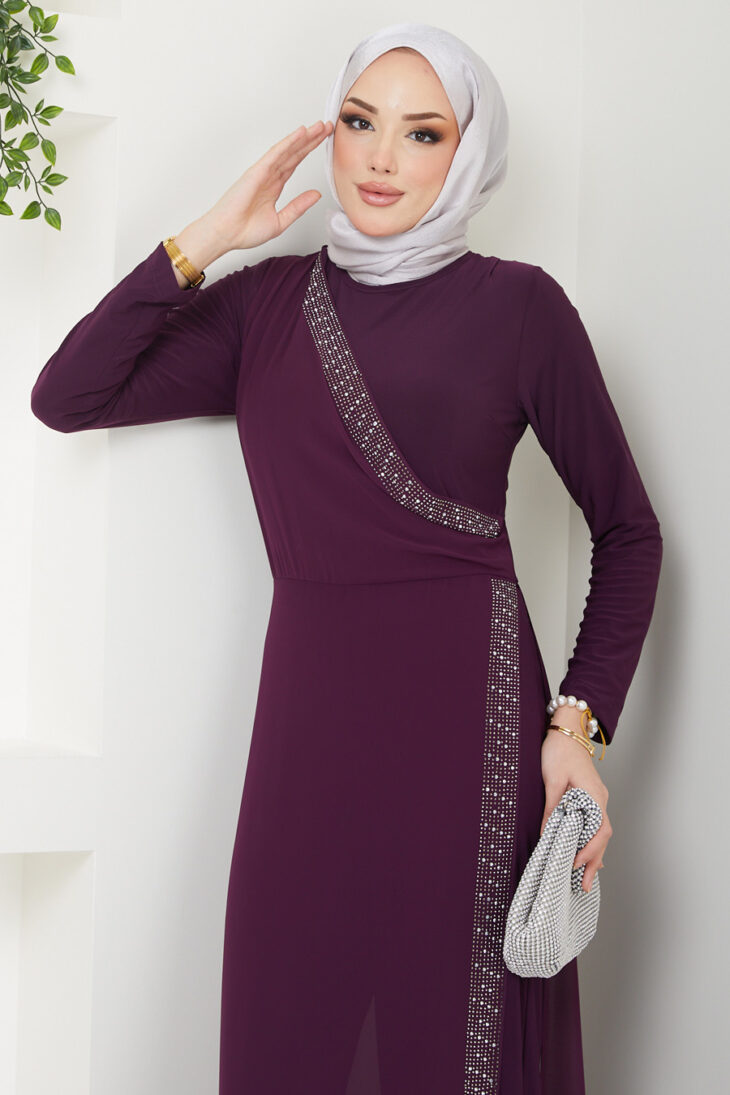 Purple Cotton Jumpsuit - Image 3