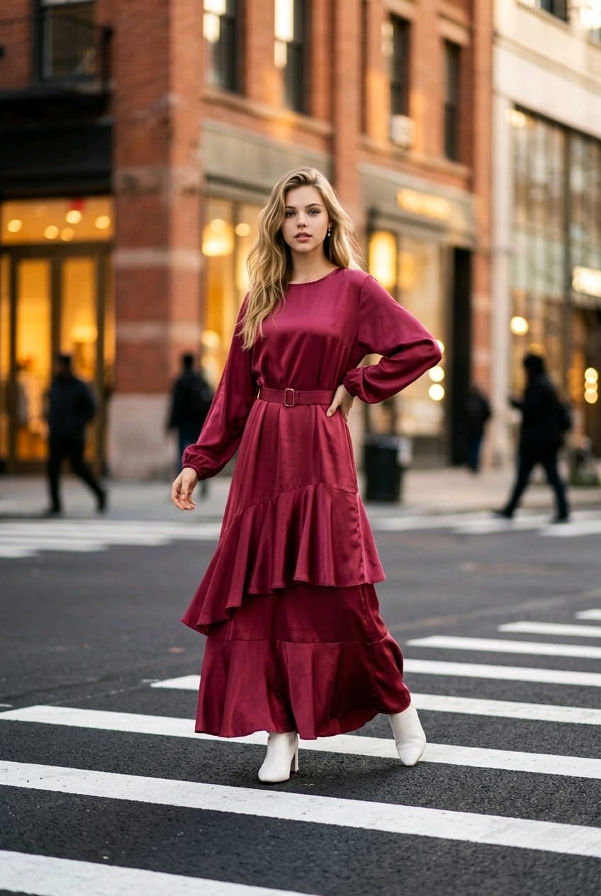 Pre-order - Crimson Flow Maxi Dress